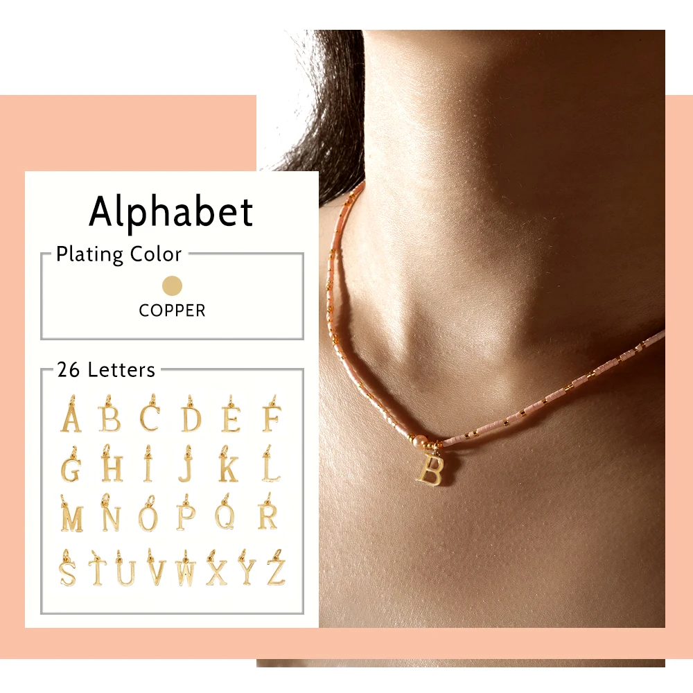 Go2boho Дизайн Крошечные бусы имитация жемчуга 26 букв стек цепи ручной работы 2024