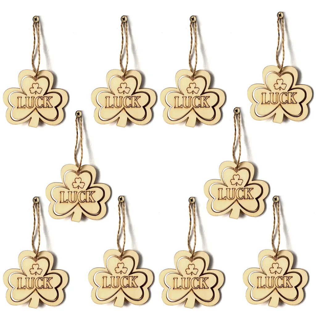 10 шт. украшения ко Дню Св. Патрика деревянный подвесной кулон в виде шампанского