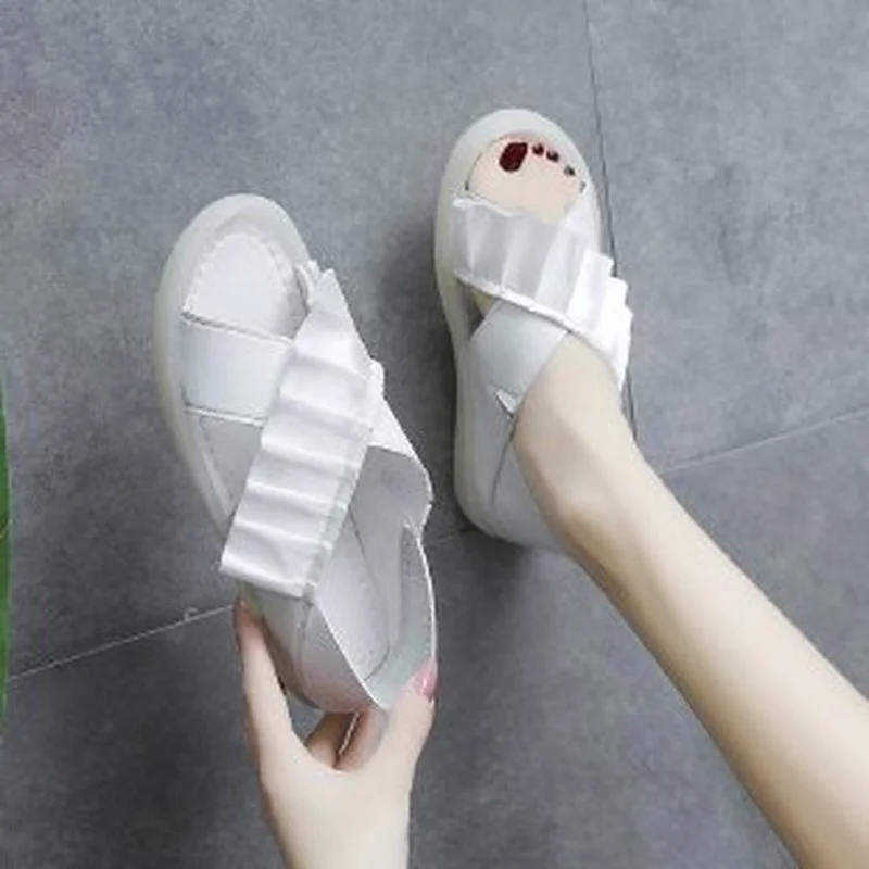 

Sandals Women Summer New Fashion Women's Sandals 2022 Transparent Slippers Low Soft Flat Rome Shoes