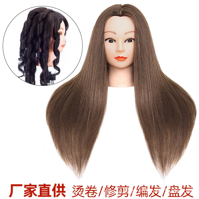 Модель головы с реальными волосами может быть замазана модель искусственной