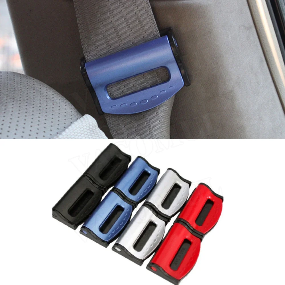 

2PCS Car Seat Belts Clips Fitted Safety Adjustable Stopper Buckle Plastic Clip Interior 4 Colorful Accessories
