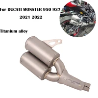 for ducati monster 950 937 2021 2022 escape 51mm motorcycle exhaust tial connect tube titanium double modify mid pipe slip on