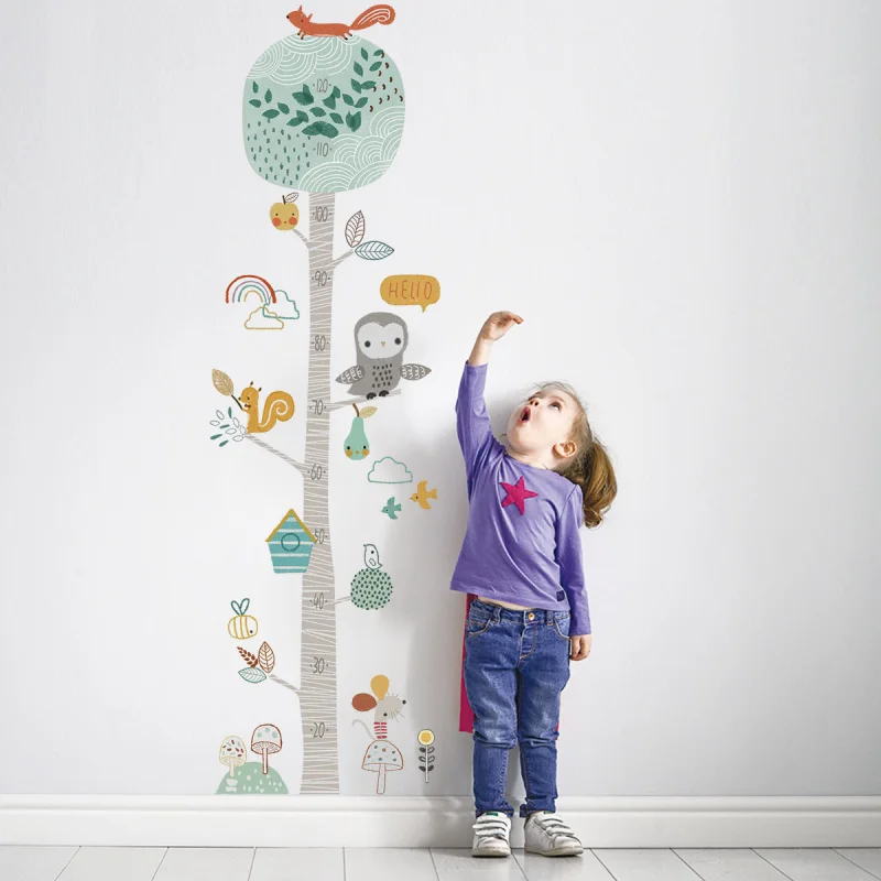 

Color Forest Animal Tree Little Monkey Height Measurement Stickers Children's Room Kindergarten Wall Sticker Home Decor Gifts