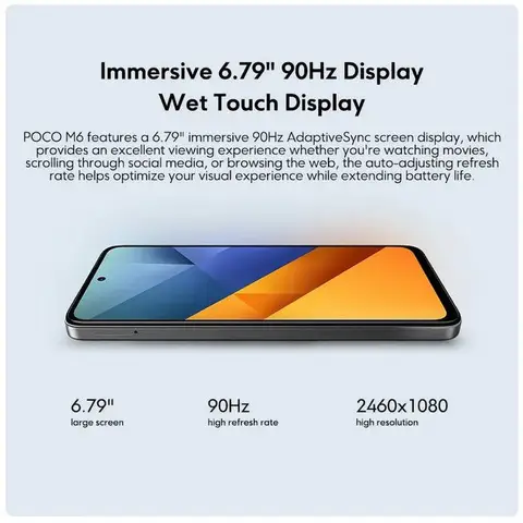 Смартфон POCO M6 RU версия NFC Helio G91 Ultra 108MP профессиональная основная камера 33 Вт быстрая зарядка аккумулятор 5030 мАч