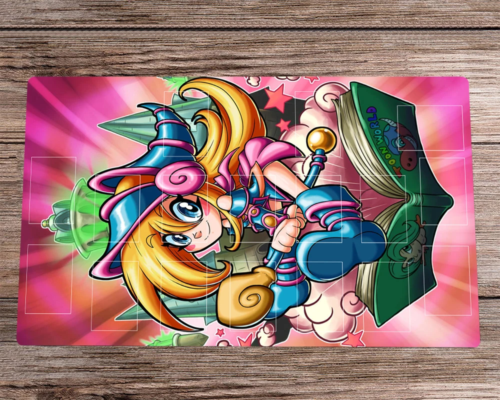 

Игровой коврик YuGiOh gcc TCG, противоскользящий Настольный коврик для мыши с мультяшными рисунками темных волшебных девушек, аниме, для торговых...