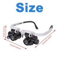 20228x15x23x led magnifier glasses two led lights adjustable led lamp head magnifying glasses household tools