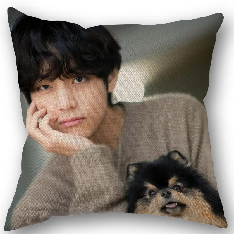 

Kim Taehyung Pillowcase Wedding Decorative Cotton Linen Pillow Case For Home Pillow Cover 45X45cm
