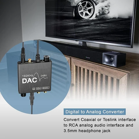 Цифро-аналоговый преобразователь DAC AMP 192 кГц  RCA 3.5 мм