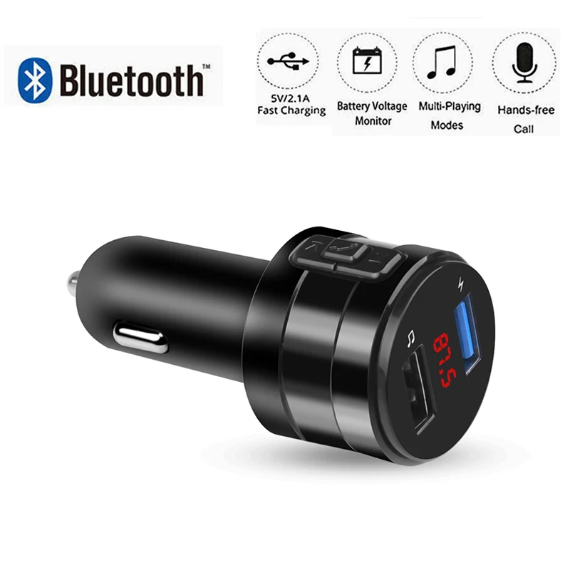 

Bluetooth FM Transmitter Car Kit MP3 Modulator Player Handsfree Audio Receiver 2 USB Fast Charger Car Accessories Interior