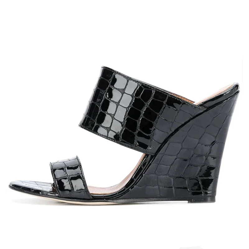 Arden Furtado/летние кожаные тапочки на танкетке с металлическим тиснением сабо очень