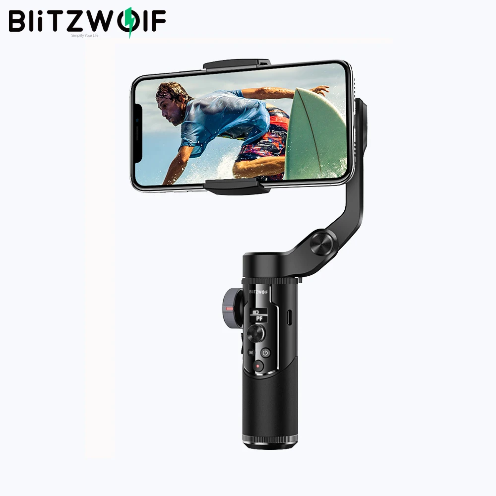 

BlitzWolf 3 Axis Gimbal Stabilizer with Dual Zoom Movable Time-lapse Foldable Selfie Sticks Tripod for Action Camera Smartphone