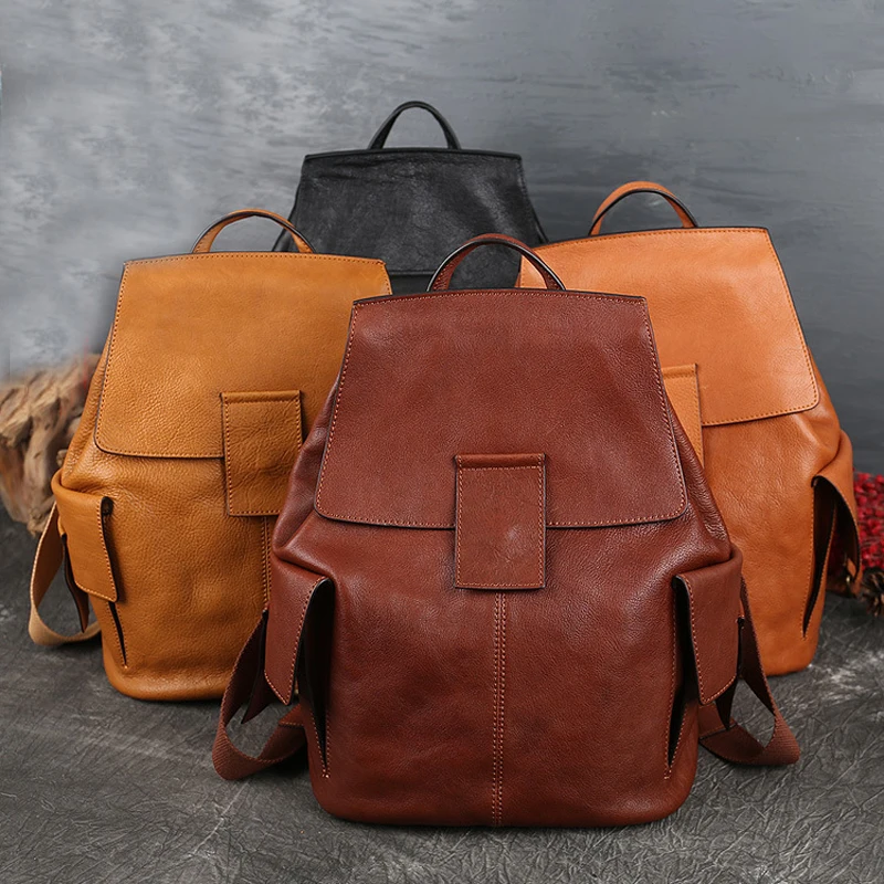 

Модный рюкзак из натуральной воловьей кожи высокого качества, рюкзак, простой индивидуальный дизайн, рюкзак, повседневный дорожный рюкзак на плечо