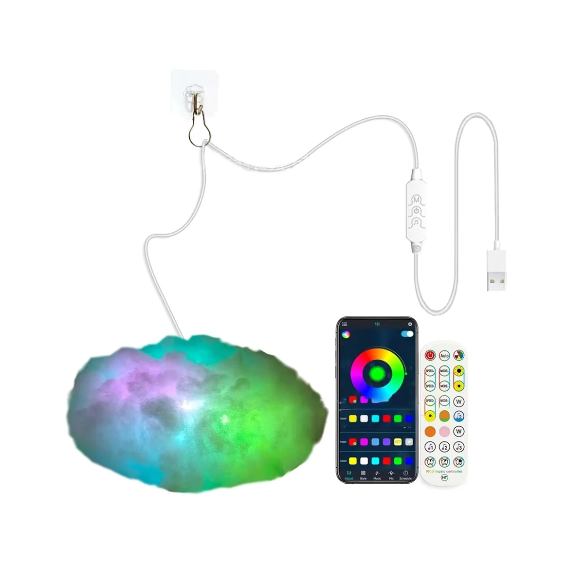 

3D Большой дождь, яркость, RGB с пультом дистанционного управления IC и приложением, самый крутой Декор для спальни в помещении