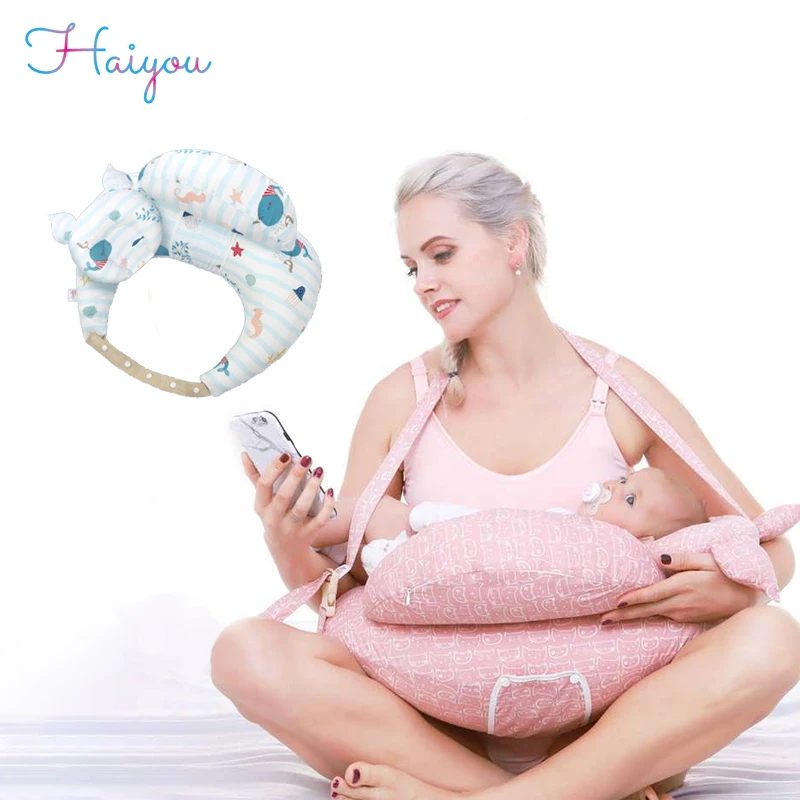 La almohada para amamantar para mujeres embarazadas es portátil, transpirable, se sujeta al bebé, anti tobillos, desmontable y cómoda