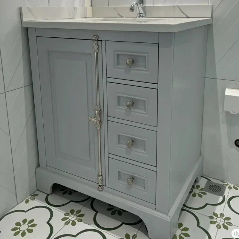 Ceramic integrated floor slate modern luxury retro washbasin craftsman bathroom cabinet combination