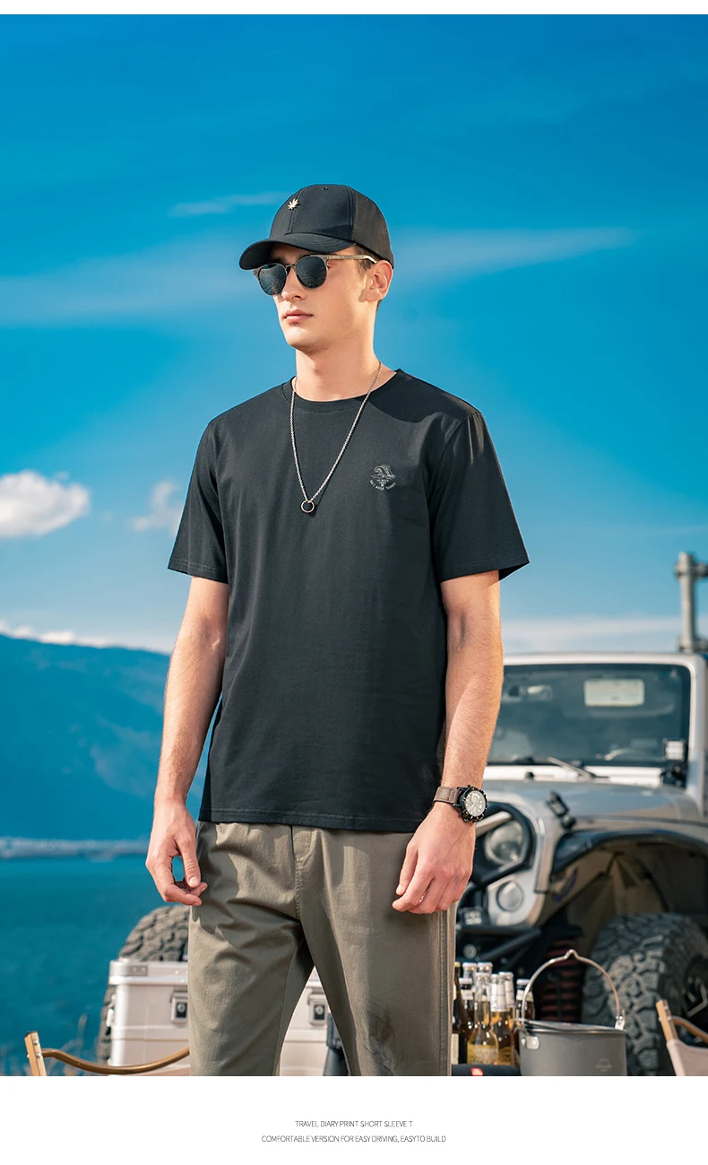 

0239 2023 summer letter printing light and smooth modal short-sleeved T-shirt men