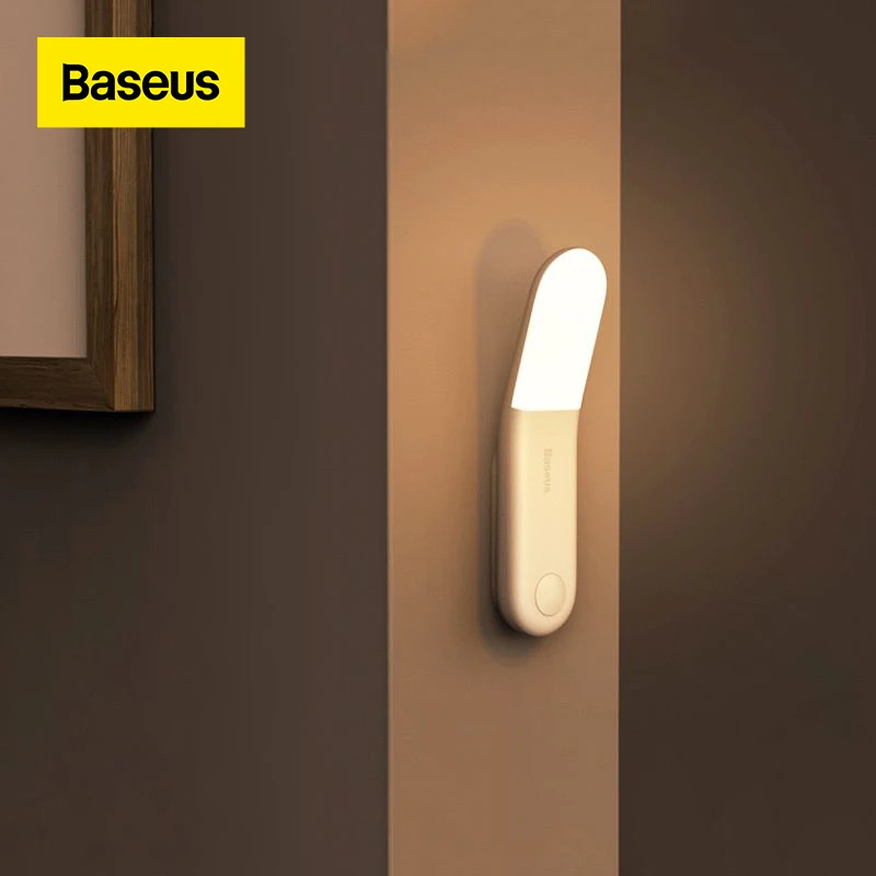 

Светодиодный индукционный ночник Baseus, индукционный ночной Светильник для человеческого тела, USB-зарядсветильник, светодиодный светильник ...