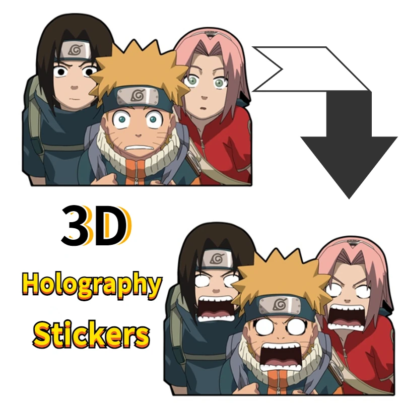

Anime New 3D NARUTO Lenticular Motion Holography Stickers Action Pattern Collection Waterproof Car Decor Sasuke Kids Gifts Toys