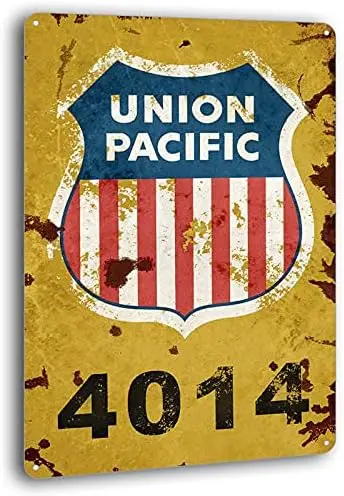Unon fc Rlwy Logo Trn Rlrod Rustc Retro Wll Декор Metl Tn Sgn 8x12 nches