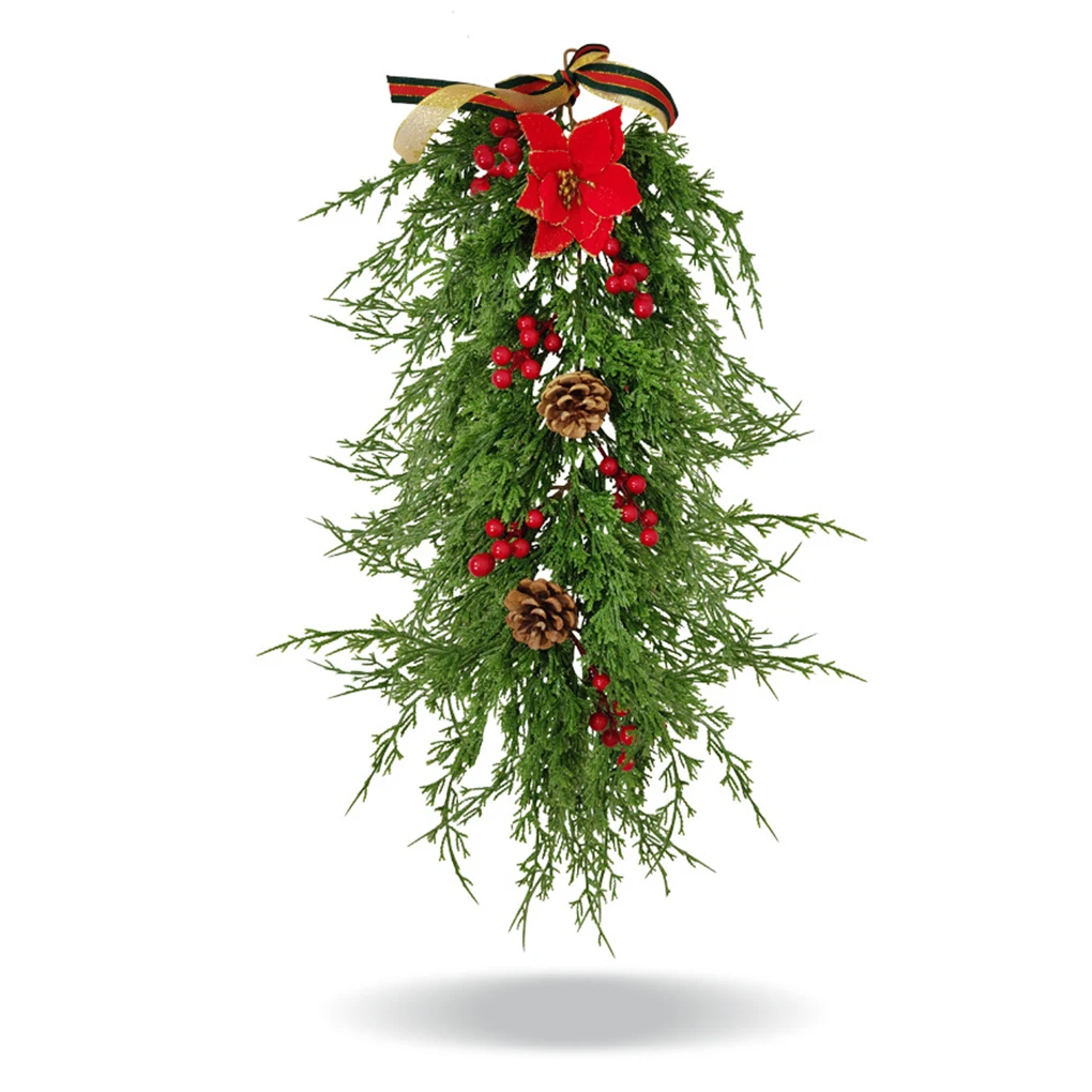 

Artificial Christmas Rattan Garland Decoration Vine Window Door Atmosphere Fake Foliage Room Art Wreath Ornament