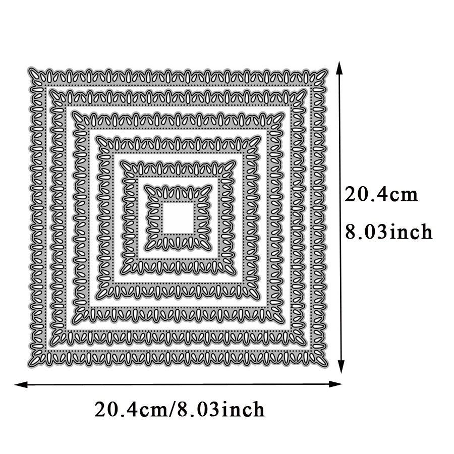 Lucky Goddess металлические штампы для резки 6 шт. декоративные квадраты Diy Скрапбукинг