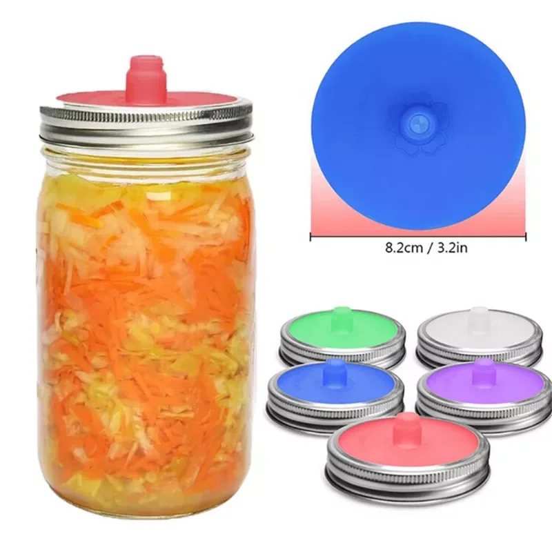

2022New Fermentation Airlocks Lids Fermenting Sprout Covers Stainless Steel Bands For Jars Sealed Lid Kitchen Supplies
