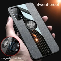 fabric case for oppo realme x7 pro car ring holder acrylicsoft silicone luxury canvas phone cover for oppo realme x50 x2 pro