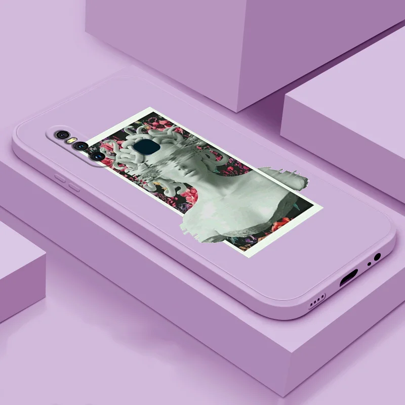

Case For Vivo V11i V15 Pro V17 V19 soft case TPU silicone case Straight Edge Liquid Sculpturing Figure Case