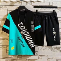 summer shorts set mens youth short sleeved t shirt sports casual boys handsome clothes two piece set fashion