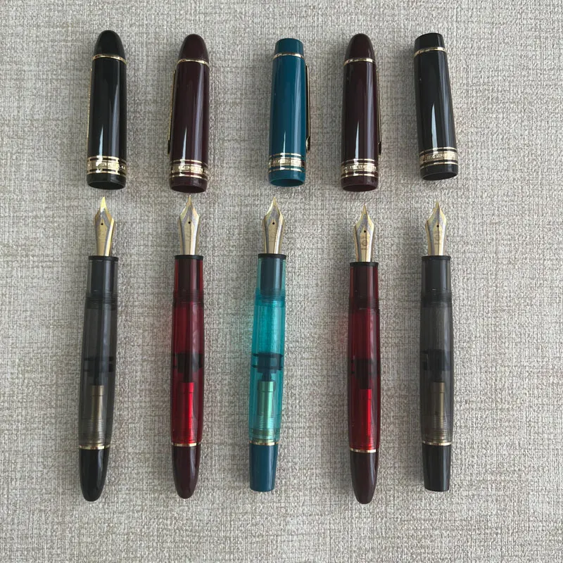 Перьевая ручка Wingsung/Junlai 630 прозрачная смоляная перьевая No 8 Iraurita F поршень золотой