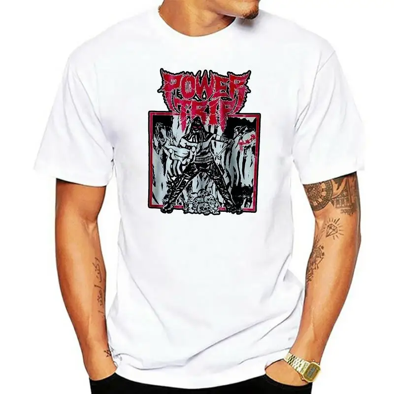 

Power Trip T-Shirt SUPER 2022 Tour Dates Black Slayer Exodus Thrash Metal New New Fashion Mens Short Sleeve T Shirt Cotton