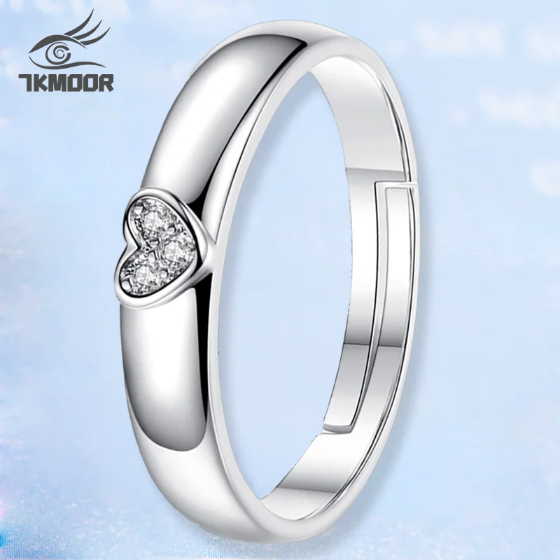 

Women's Wedding Rings Anillos Women Silver color Setting Zircon Eternity CZ Opening Bridal Rings Anel