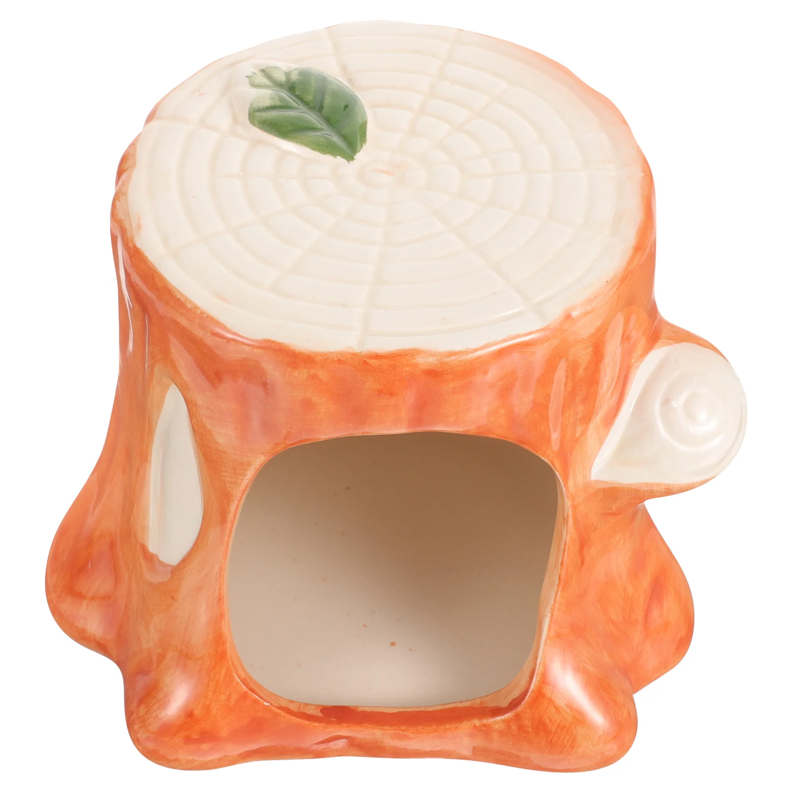 

Ceramic Hamster Hideout Hamster Stump Shape Cooling Nest Small Pet Hiding House