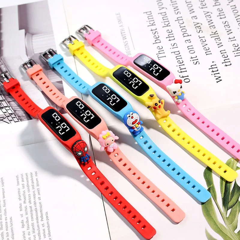 

New Pokemon Children's Watch pikachu LED Waterproof Cartoon Figure Digital Watch Plastic Bracelet Watch child Birthday Gift