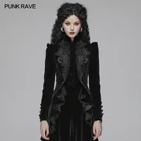 Женское короткое пальто PUNK RAVE черное