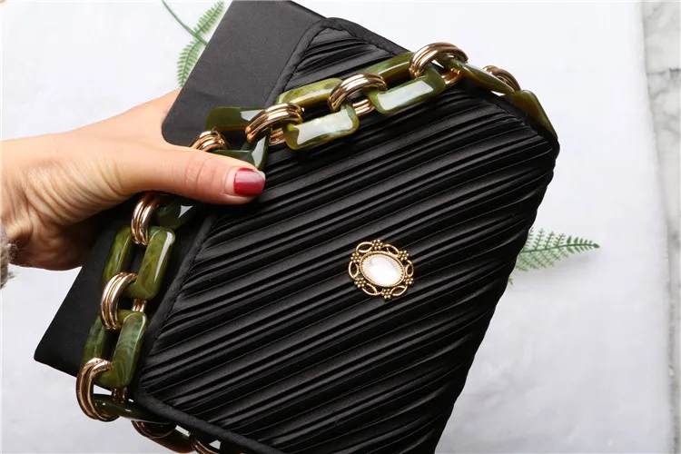 1Pc Deepeel 3x50cm Acrylic Alloy Handmade Chain Bag Shoulder Strap Resin Plastic Handbag Detachable Replacement Straps Accessory