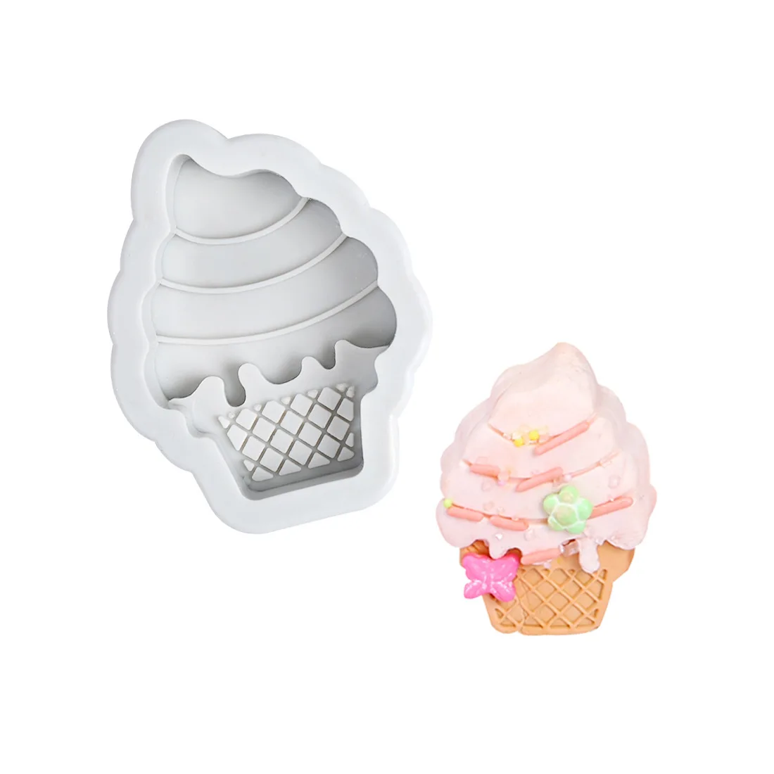 

Ice Cream Shape Silicone Mould Diy Epoxy Fondant Cake Baking Decoration Chocolate Mold Ice Cream Modeling Simulation Resin Mold
