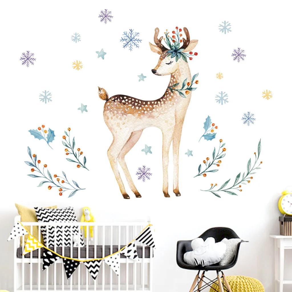 Наклейки на стену с изображением оленя элегантные самоклеящиеся съемные