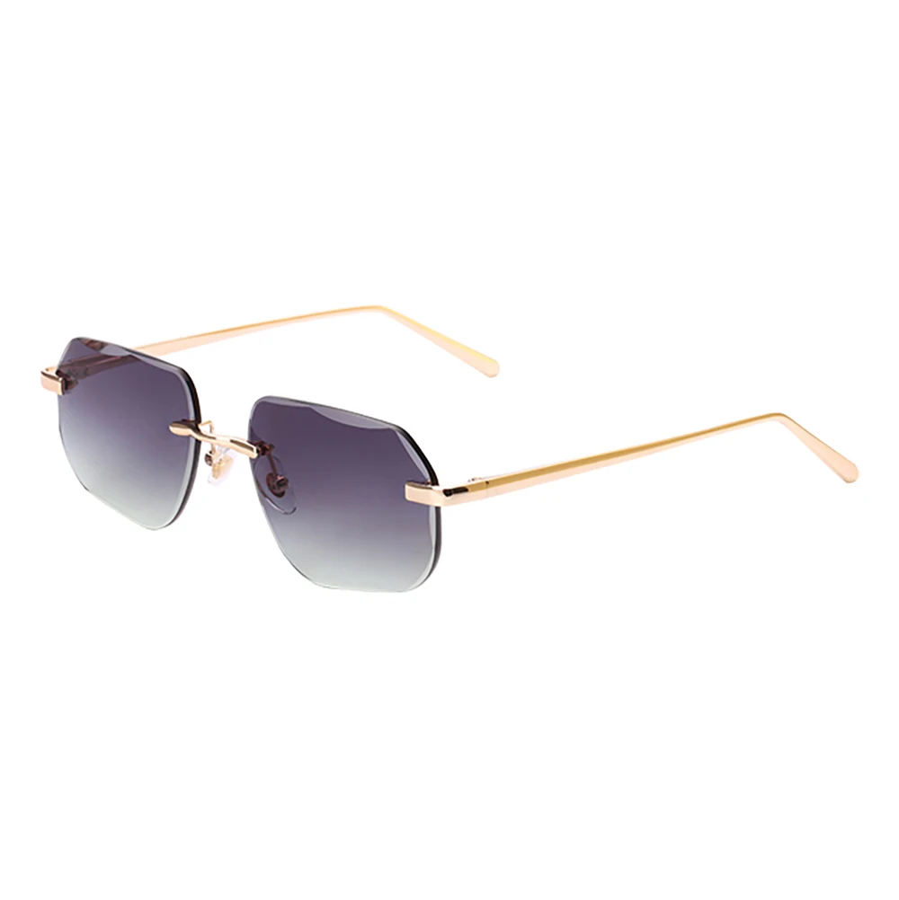 

Роскошные Дизайнерские брендовые солнцезащитные очки Ruiao 2023, высококачественные металлические мужские солнцезащитные очки без оправы с алмазной огранкой