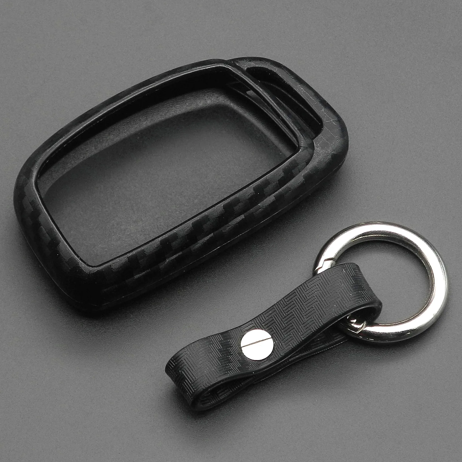 

Jingyuqin автомобильный 3-кнопочный силиконовый чехол для ключей из углеродного волокна, чехол для ключей для Hyundai i30 IX35 Elantra Verna Tucson Smart Keyless