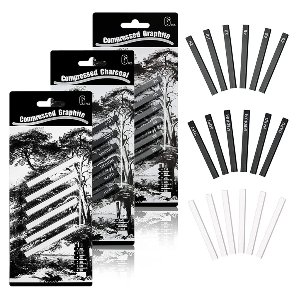 

18pcs Graphite Sticks Charcoal Sticks Drawing Pencils White Sketching