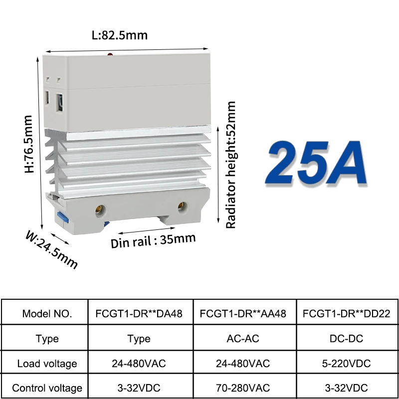 

Однофазное твердотельное реле FCGT1-DRDA48