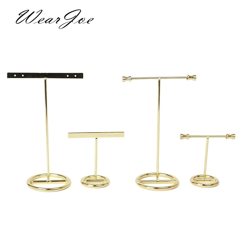 Metal T-Bar Earrings Bracelet Jewelry Display Rack Stand Eardrop Organizer Holder Case Bouches Necklace Hanger for Store Selling