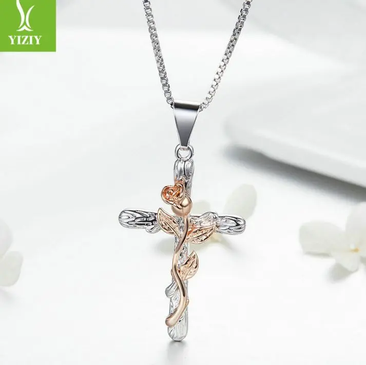 

ANGLANG Simple Stylish Cross Shape Women Pendant Necklace Fine Birthday Gift Female Fashion Accessories Jewelry