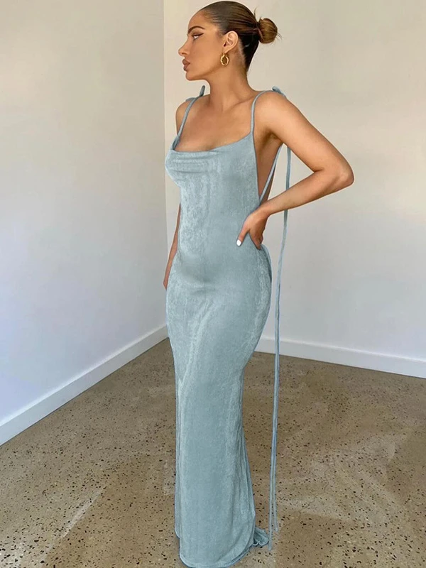 Elegant Spaghetti Strap Sexy Backless 