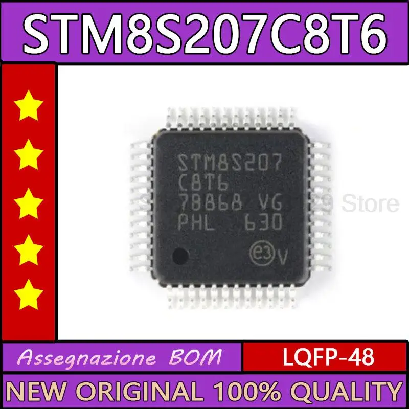 

5PCS New STM8S207C8T6 LQFP-48 Microcontroller IC Chip