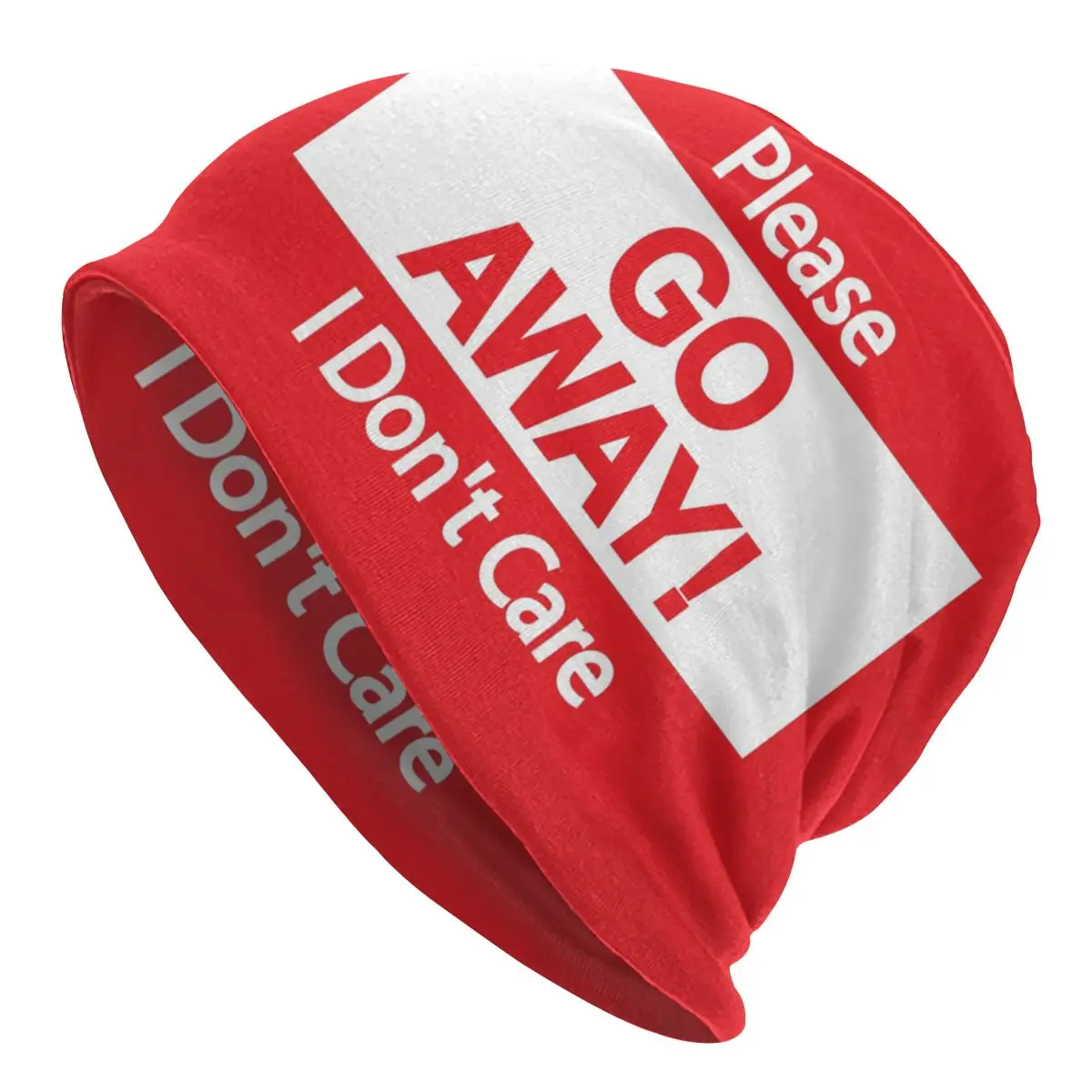 

Hippie Please Go Away I Don't Care Skullies Beanies Men Women Winter Warm Slouchy Beanie Hat Knitted Bonnet Cap for Ski