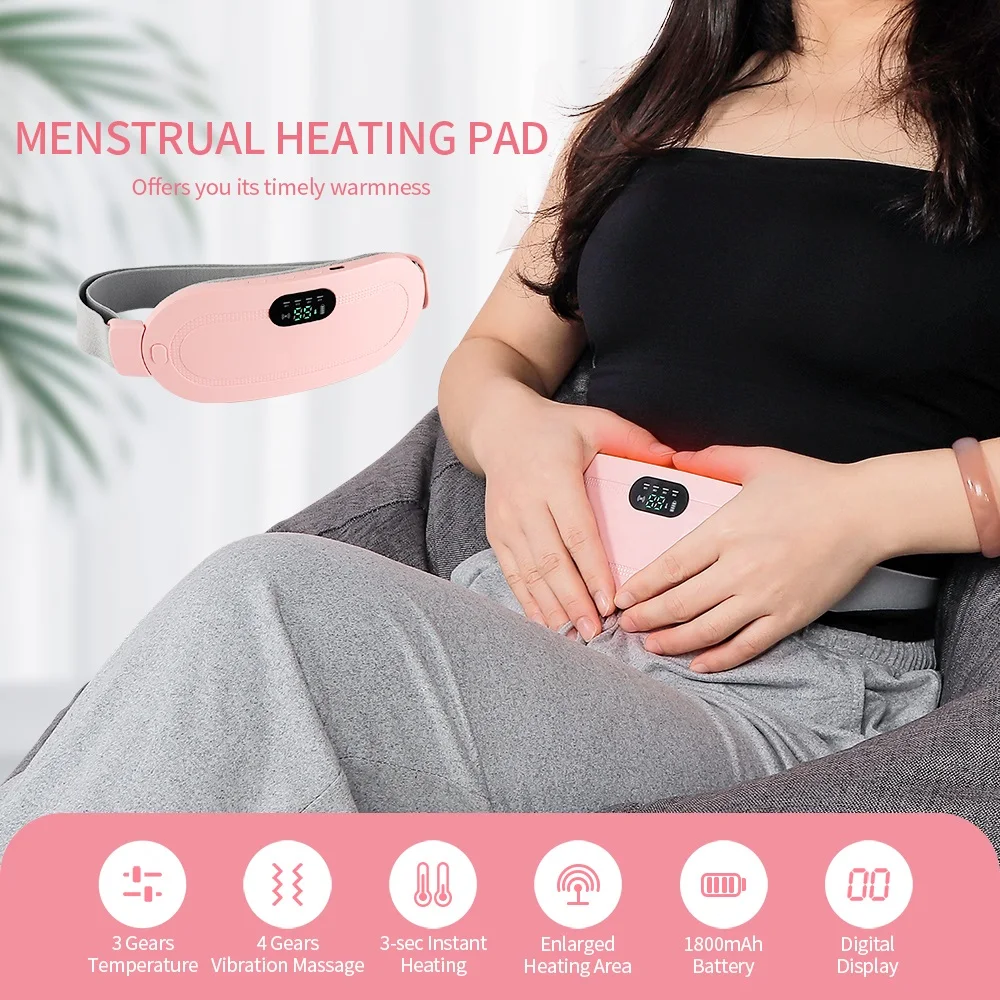 

Menstrual Heating Pad Quickly and Effectively Relieve Stomach Pain Low Back Pain Uterine Acupoint Vibration Massage Belt