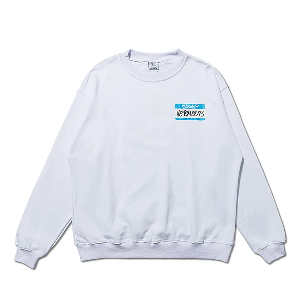 

New men's and women's autumn pullovers, Vetements brand apparel, men's and women's street crew neck sweatshirts