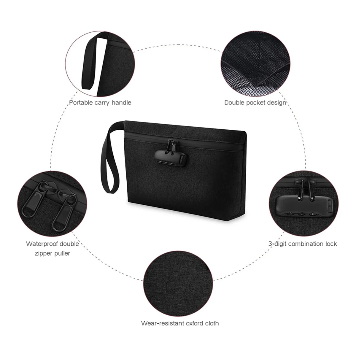 Сумка для денег с замком закрывающийся чехол наличных водонепроницаемая сумка